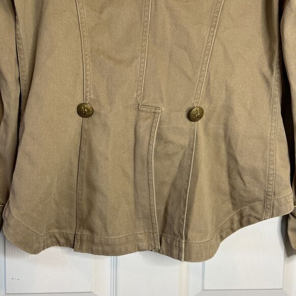 Ralph Lauren Denim Supply Jacket Cotton Military Gold Buttons Peplum Back Medium - Picture 4 of 14